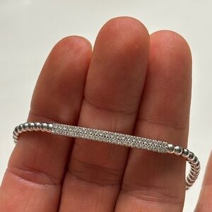 Hulchi Belluni Tresore Stretch Bracelet in 18k White Gold